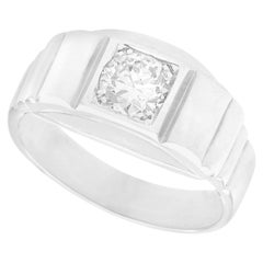 Vintage French 1940s Diamond and White Gold Cocktail Ring