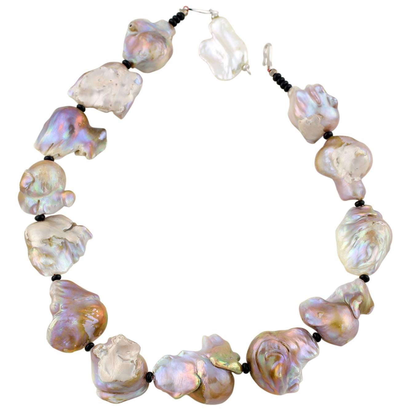 Large Baroque Peacock Pearl Necklace
