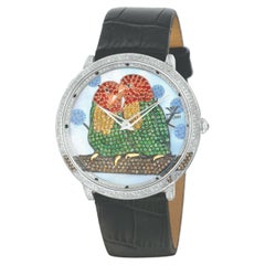 LeVian Stainless Steel Parrot Bird Round Diamond into the Wild Collection Watch