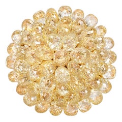 20 Carat Fancy Yellow Briolette and Diamond Ring by Jupiter Rain