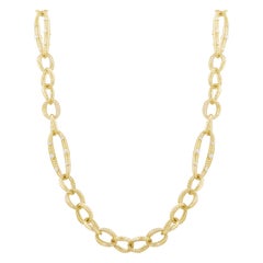 TOKTAM 18k Yellow Gold Geometric Double Chain Diamond Necklace