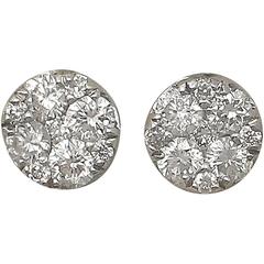 0.25Ct Diamond and 18k White Gold Stud Earrings - Vintage Circa 1990 3