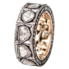 Bague d'éternité de style Art déco avec diamant de 1,57 carat