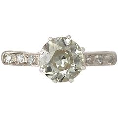 1940s 1.01 Carat Diamond Platinum Solitaire Ring 11