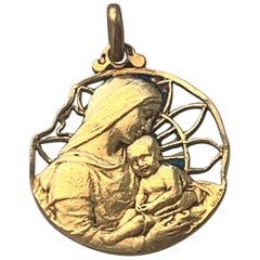 Antique 18ct Gold French Pendant by Selllier