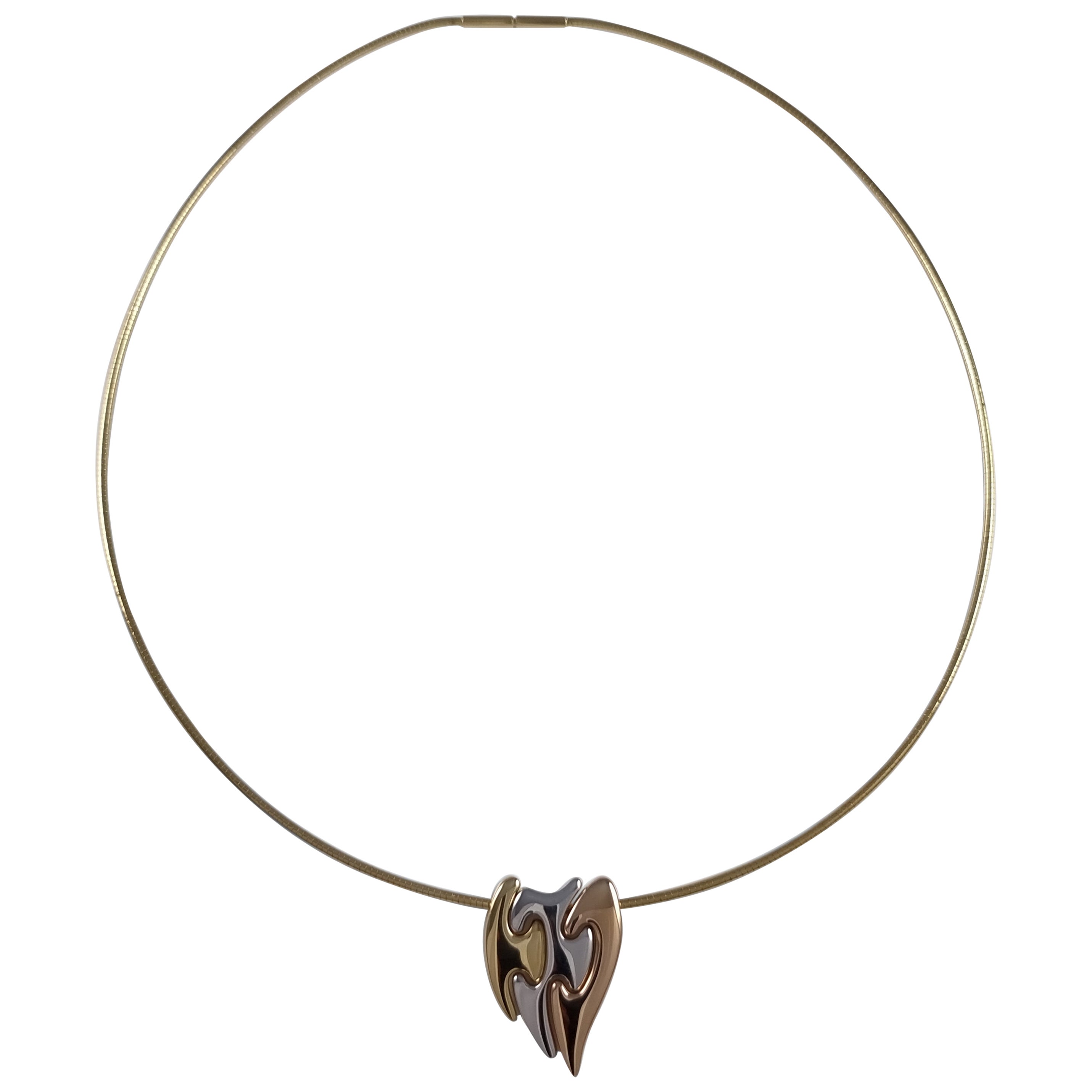 Georg Jensen 18ct Gold Fusion Pendant Necklace For Sale