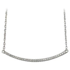 14k Gold Diamond Bar Necklace Curved Bar Necklace Bridal Necklace