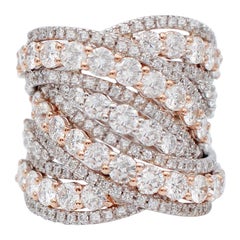 Diamonds, 18 Karat White and Rose Gold Band Ring