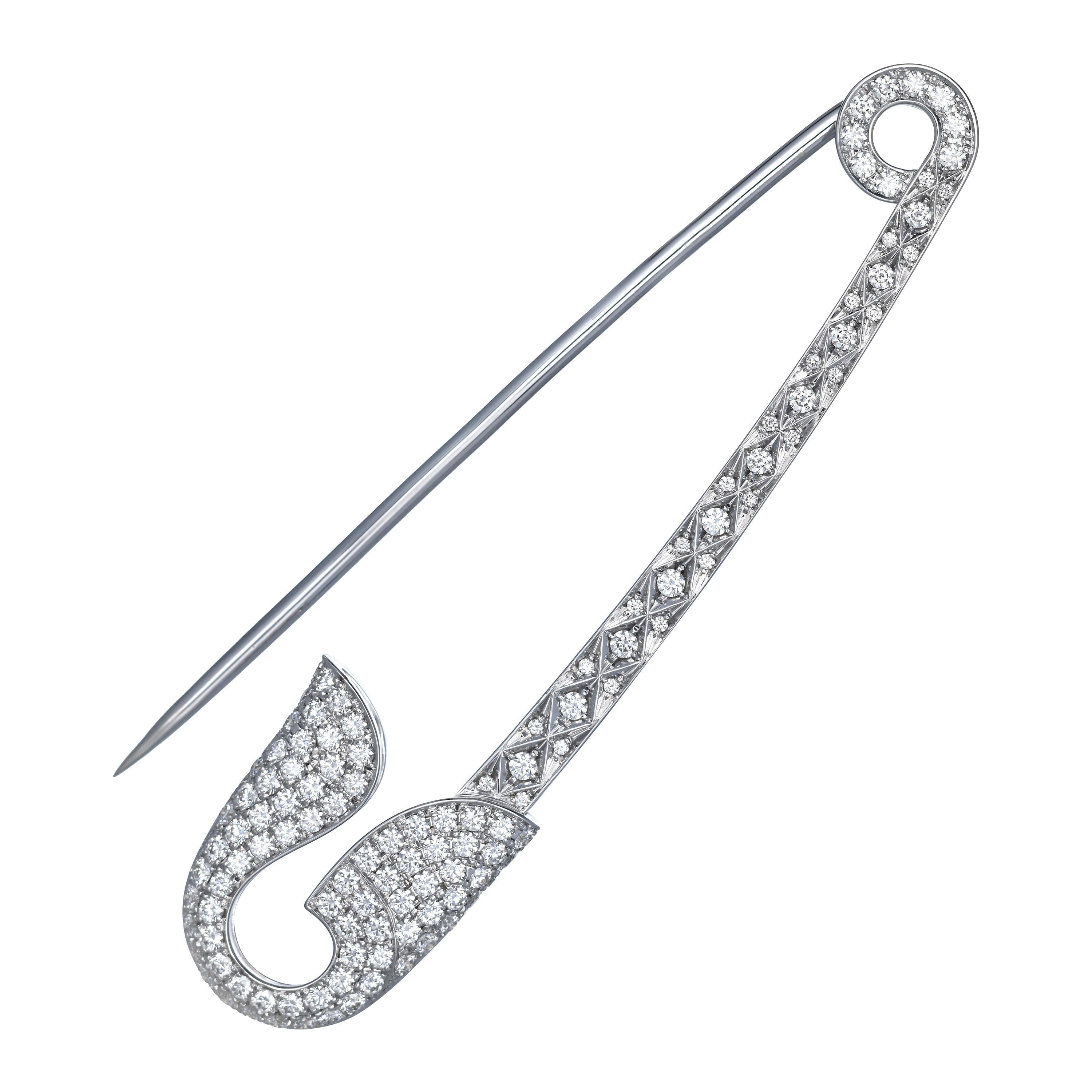 Pave Diamond Gold Safety Pin at 1stDibs diamond safety pin brooch