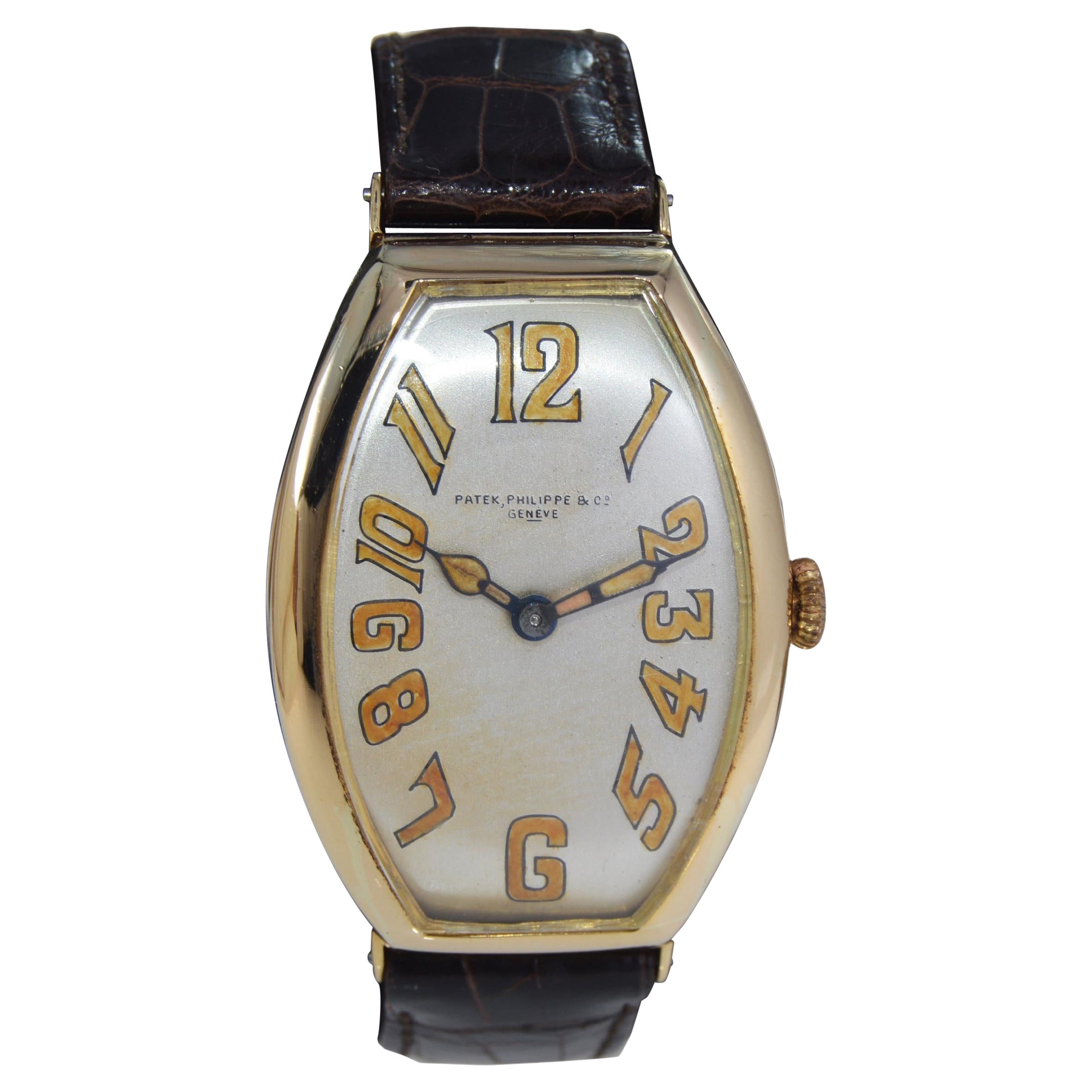Patek Philippe 18 Kt Yellow Gold Oversized Gondolo Manual Wind Watch from 1923