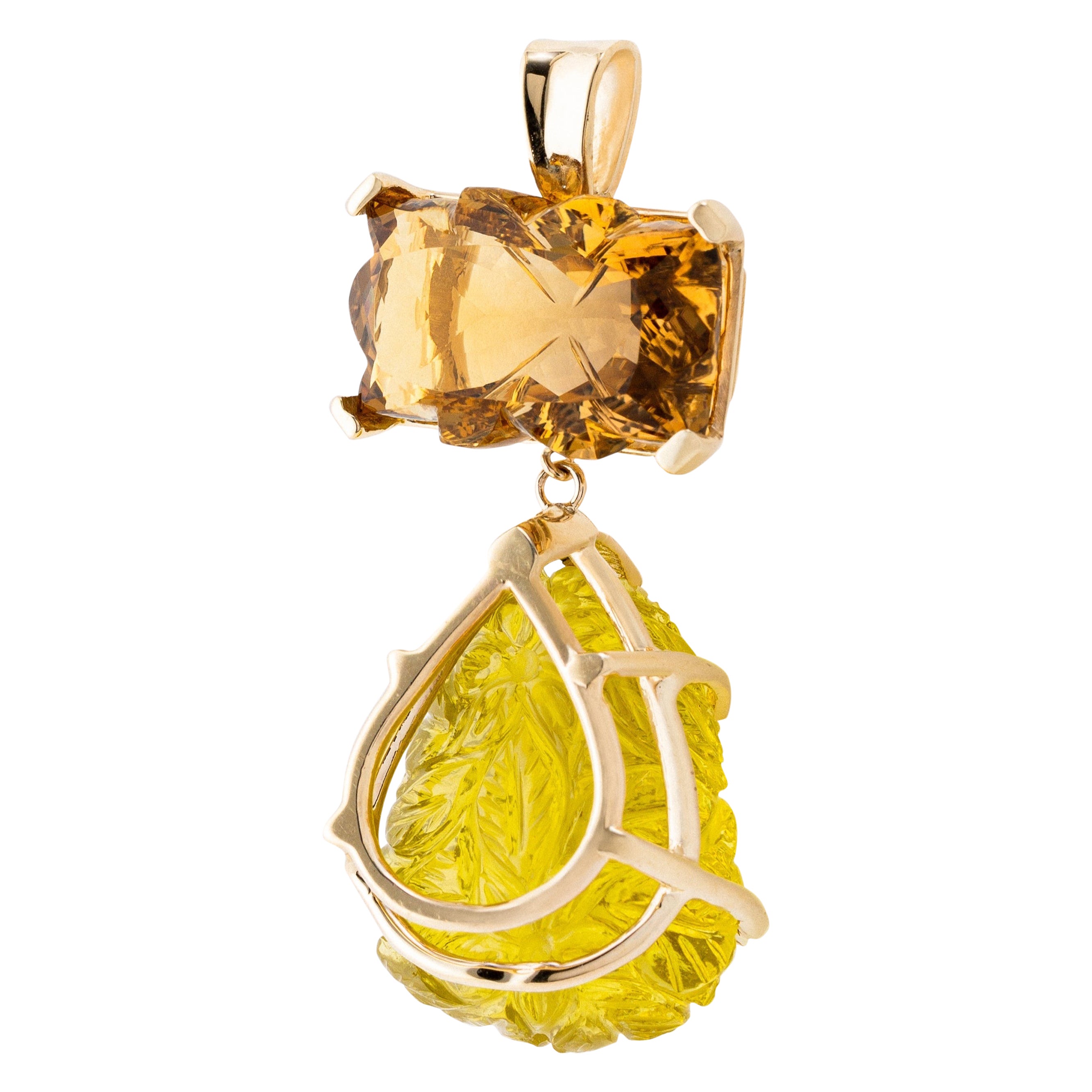 Queen Nandi Pendant Necklace in 10K Solid Yellow Gold For Sale at 1stDibs