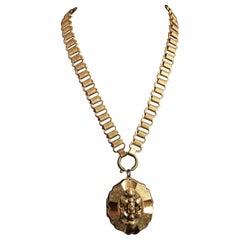 Antique Victorian Gilt Locket and Book Chain Necklace