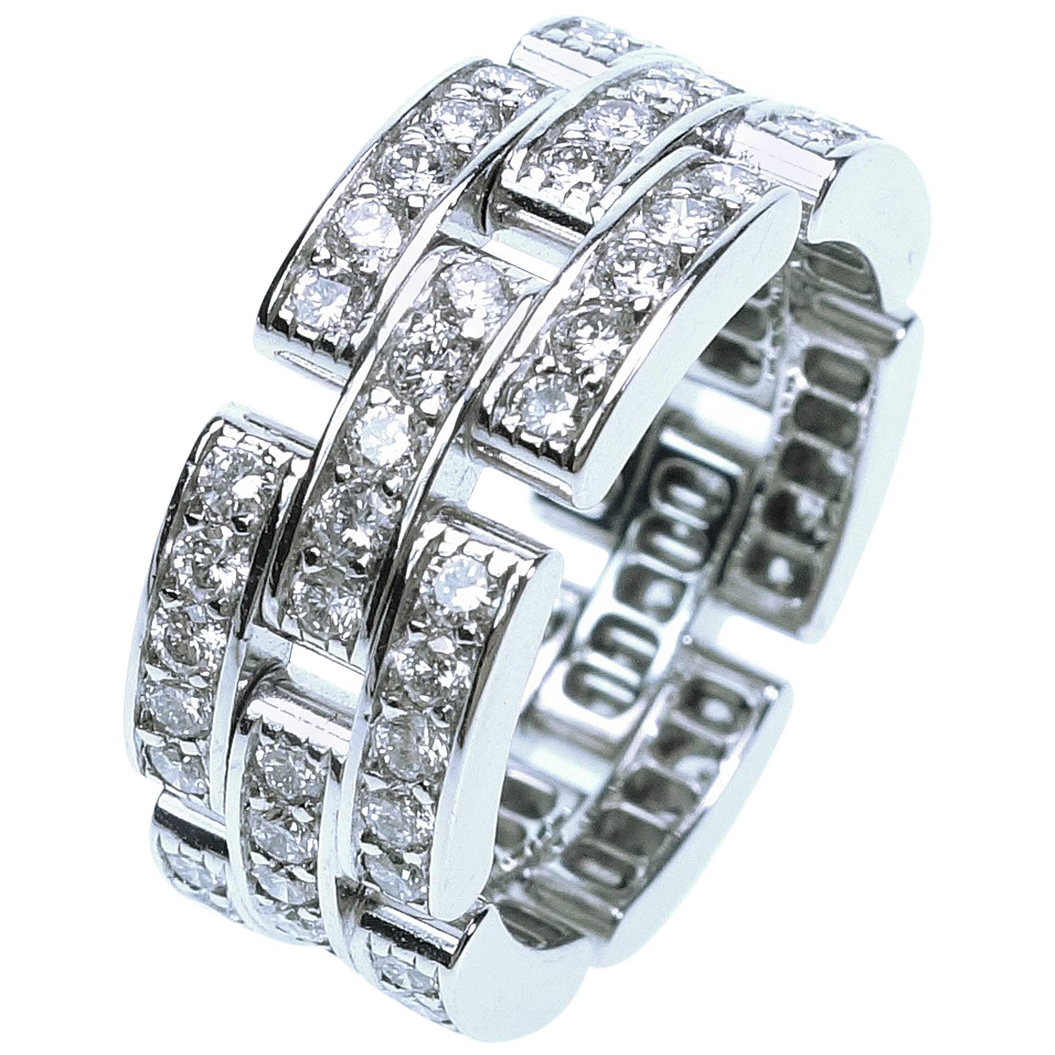 Cartier Maillon Panthere Diamond Gold Band Ring