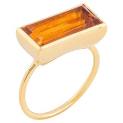 Gloria Ring in Polished Gold with Citrine