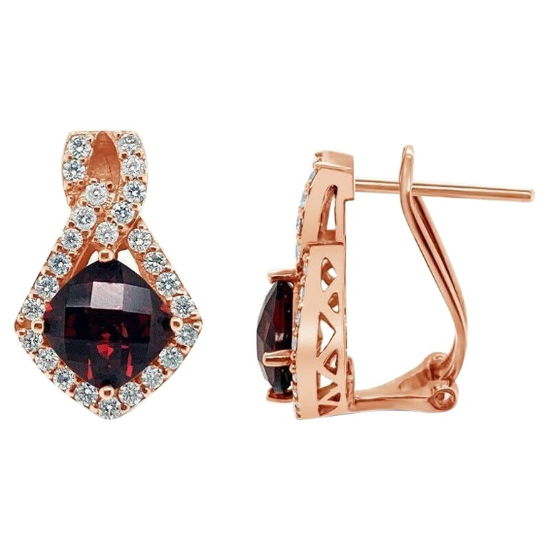 Ohrringe von Le Vian mit Granat, Vanille-Diamanten, 14K Erdbeergold