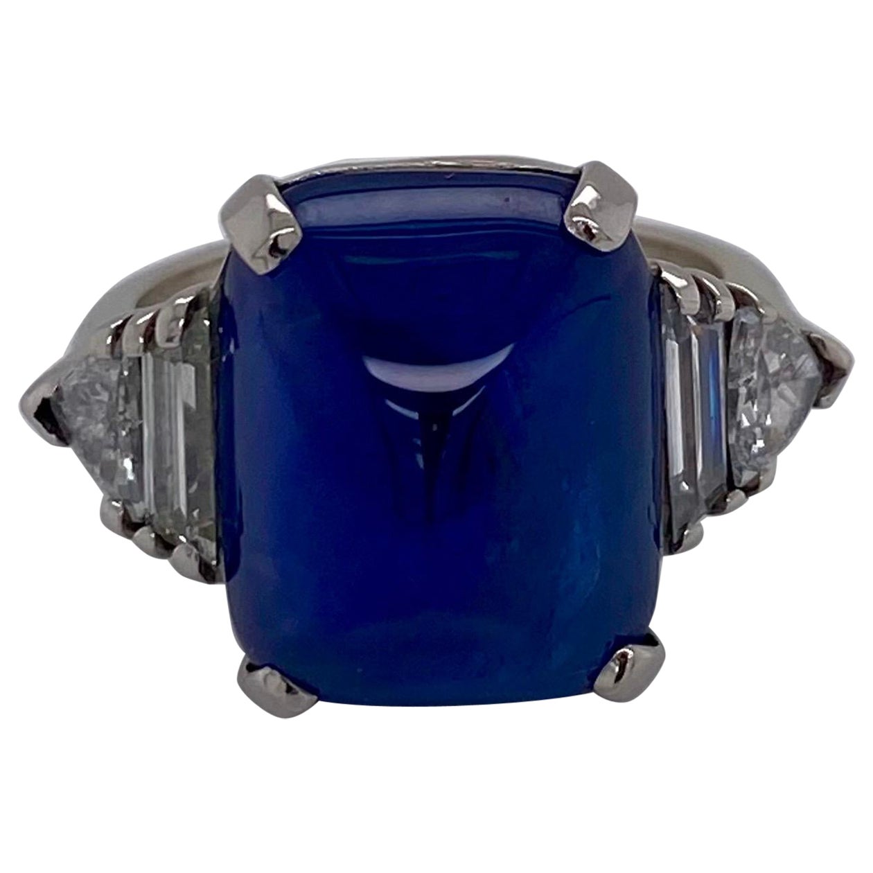 Emilio Jewelry AGL Certified 16.71 Carat Burma No Heat Sugar Loaf Sapphire Ring For Sale