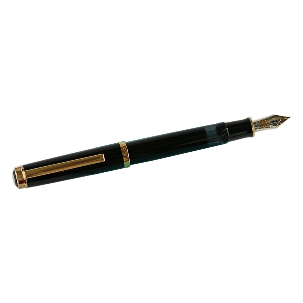 Tiffany & Co. Stylo Atlas Executive Fountain Pen Or Noir 18k Nib w/Case Excellent
