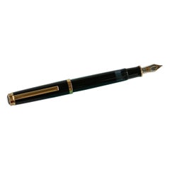 Tiffany & Co. Stylo Atlas Executive Fountain Pen Or Noir 18k Nib w/Case Excellent