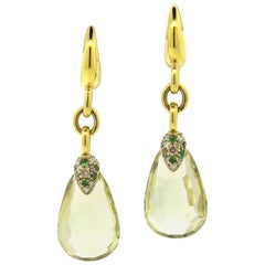 Pomellato Pin Up Lemon Citrine Tsavorite Diamond Gold Earrings