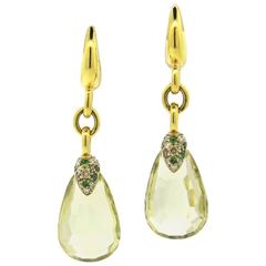 Pomellato Pin Up Lemon Citrine Tsavorite Diamond Gold Earrings 7