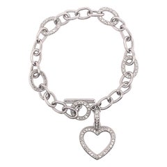 1,20 Karat Diamant Herz-Charm-Armband 18k Weißgold