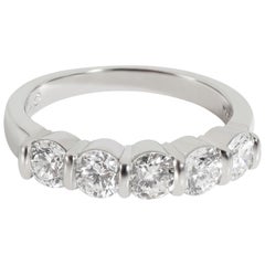 Tiffany & Co. Diamond 5 Stone Wedding Band in Platinum 1.05 CTW