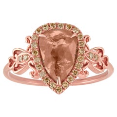 0.95 Carats Pear Shape Diamond Slice Rose Gold Ring