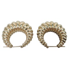 Paar amerikanische klassische Mid-Century-Ohrringe aus 14k Gold
