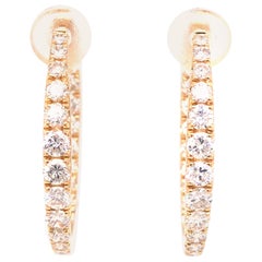 18K Diamond Graduated In/Out Hoop Earring Yellow Gold