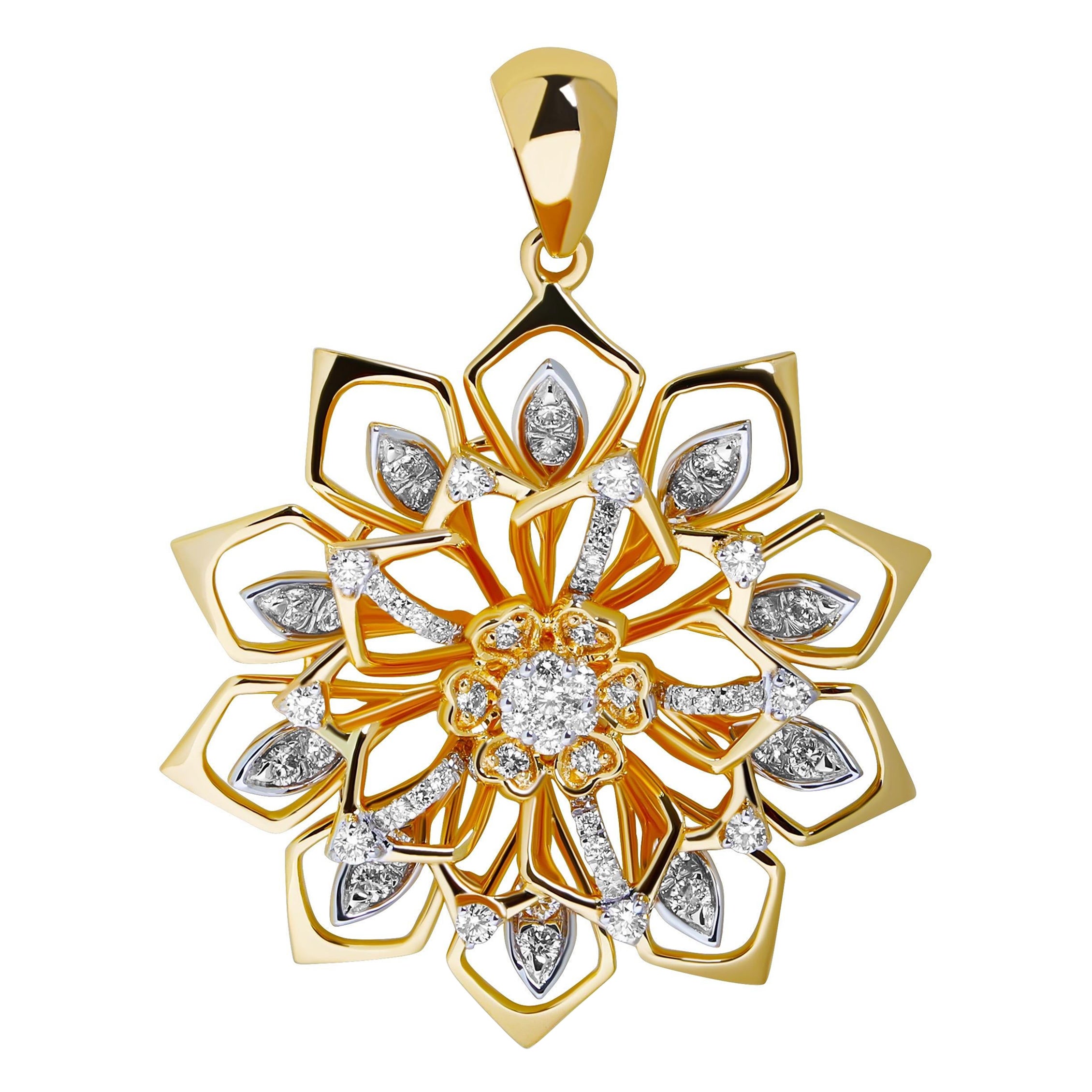 20th Century Designer Sun-Flower Pendant For Sale