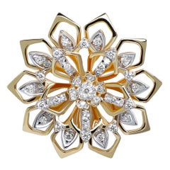 Designer-Sonnenblumen-Ohrringe des 20. Jahrhunderts