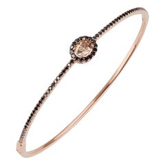 Luxle 1.08 Ct. T.W Brown and Black Diamond Bangle in 18k Rose Gold