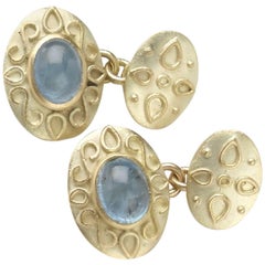 Aquamarine Gold Cufflinks