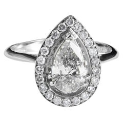 Annellino Italian Fine Jewellery Pear Diamond Halo White Gold Engagement Ring
