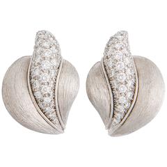 Henry Dunay Diamond Platinum Earrings
