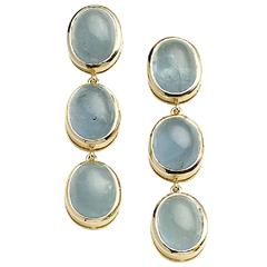 Aquamarine Gold Drop Earrings