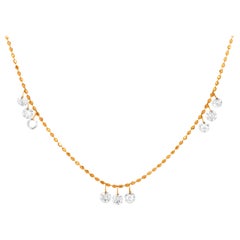 Luxle 0.5 Cts. Drill Diamond Frontal Necklace in 18 Karat Yellow Gold