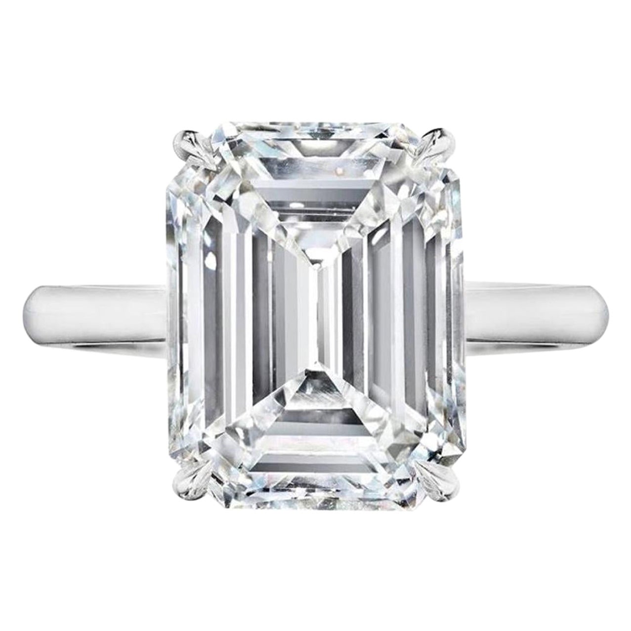 GIA Certified 12.27 Carat Emerald Cut Diamond Engagement Ring