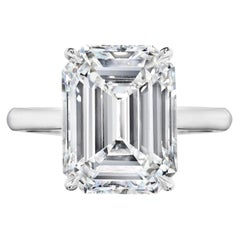 GIA Certified 8.01 Carat Emerald Cut Diamond Engagement Ring