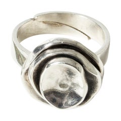Vintage Silver “Gardenia” Ring by Liisa Vitali, Finland, 1974