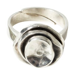 Silver “Gardenia” Ring by Liisa Vitali, Finland, 1974