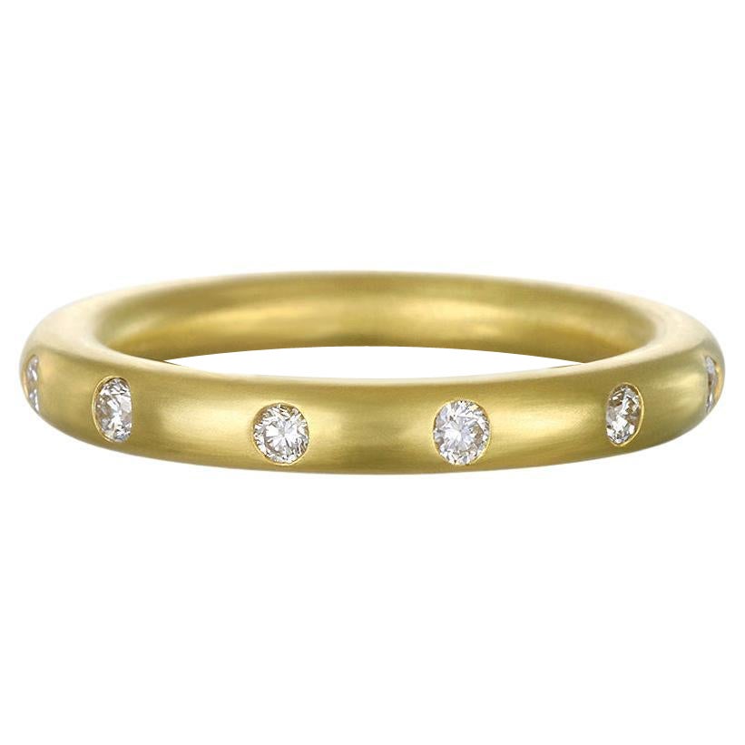 Faye Kim 18 Karat Gold Burnished Diamond Band Ring For Sale