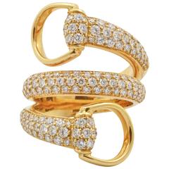 Gucci Diamond Gold Horse Bit Ring