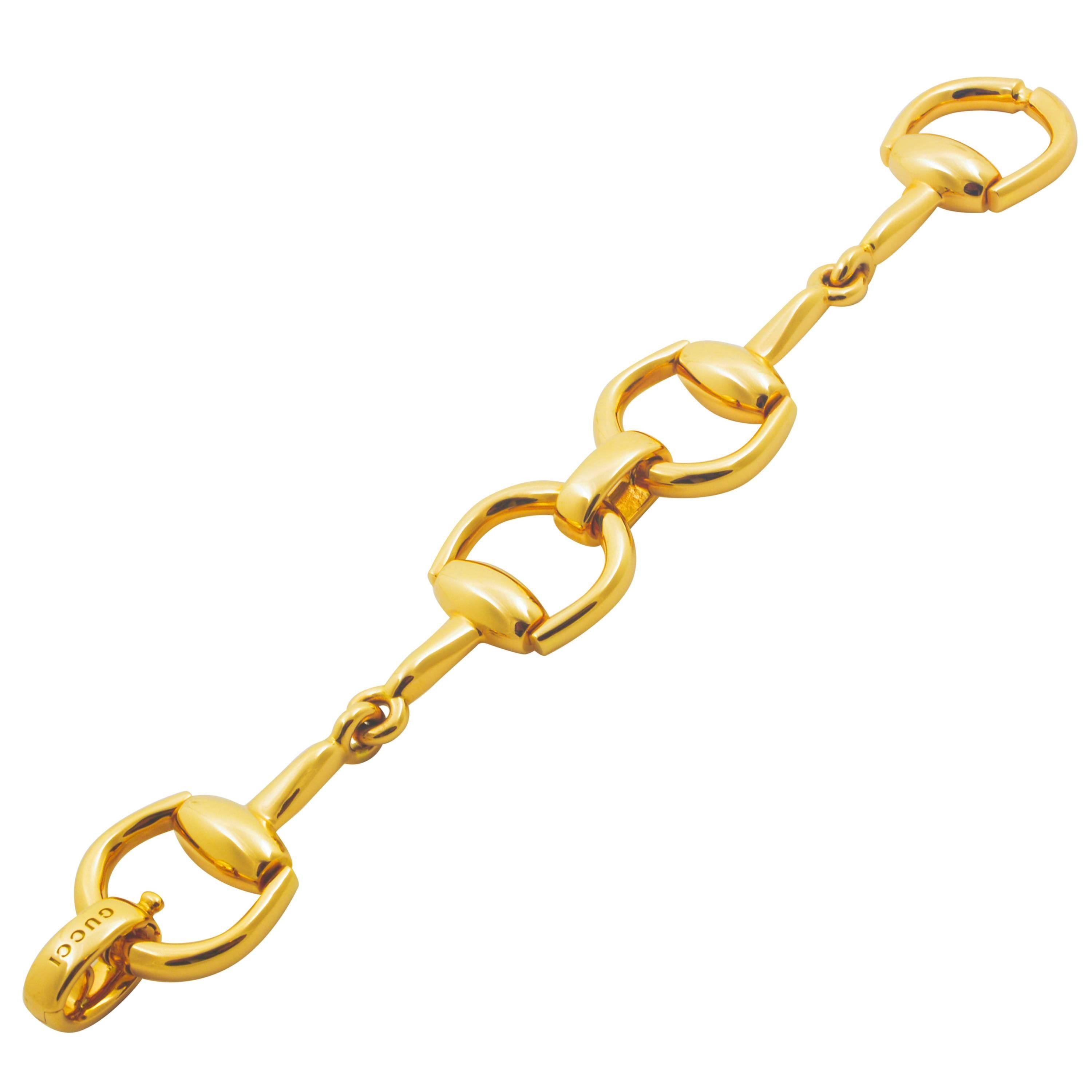 Gucci Gold Horsebit Link Bracelet