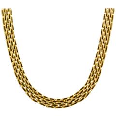 Gold Brick Style 16.5 Inch Link Necklace