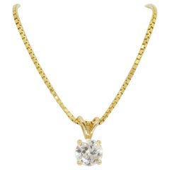 Classic Diamond Solitaire Pendant Necklace