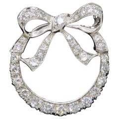 Vintage Intricate Diamond Bow Brooch