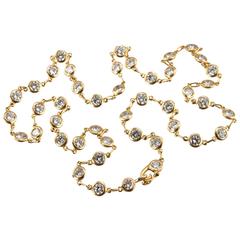 Tiffany & Co. Elsa Peretti "Diamonds by the Yard" Gold Necklace