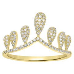 Luxle 0.42 Pave Diamond Crown Ring in 18k Yellow Gold