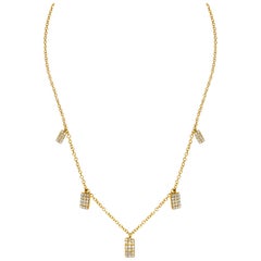 Luxle Charm-Diamant-Halskette aus 14 Karat Gelbgold